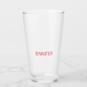 Verre Professionnel minimaliste moderne blanc rouge nom