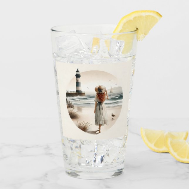 Verre Promenade au phare côtier (Dos glace)