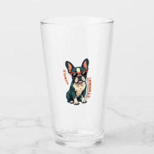 Verre Promenade Vintage J'y Réfléchirai Bouledogue Franç