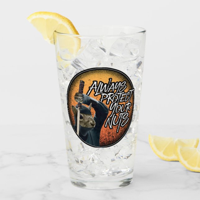 Verre Protégez toujours vos noix - drôle d'écureuil ninj (Devant glace)