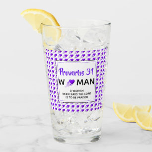Verre PROVERBS 31 FEMME Coeurs pourpres Chrétien Boire