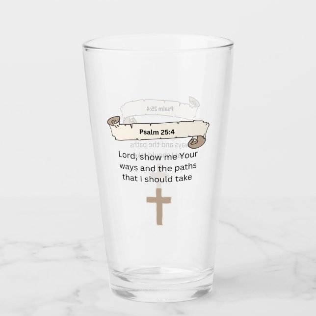 Verre Psaume 25:4 (Devant)