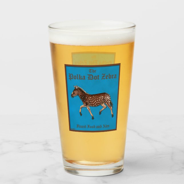 Verre Pub anglais Polka Dot Zebra (Devant (rempli))