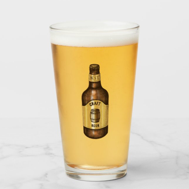 Verre Pub de bière d'artisanat pinte (Devant (rempli))