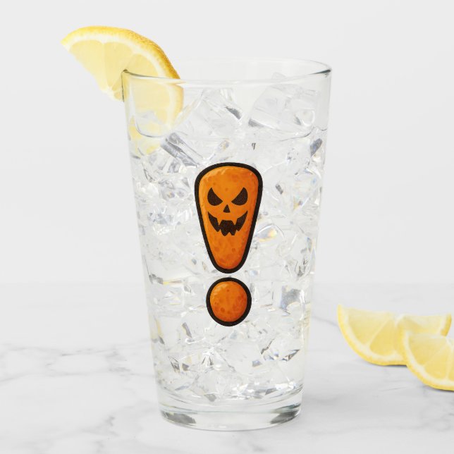 Verre Pumpkin Halloween Exclamation Mark Glass (Devant glace)
