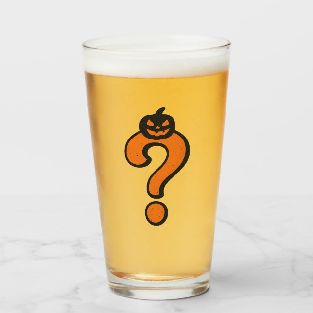 Verre Pumpkin Halloween Question Mark Glass (Devant (rempli))