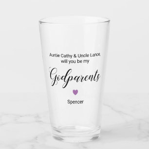 Verre Purple Coeur Serez-Vous Mes Parents Proposition