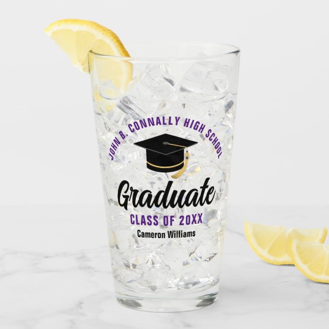 Verre Purple Graduate Custom Graduate Keepsaké (Devant glace)
