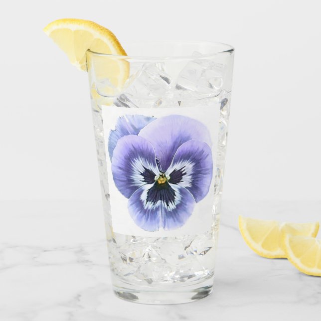 Verre Purple Pansy Floral Art (Devant glace)