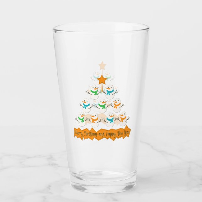 Verre Pyramide des sapins de Noël faite de bonhommes de  (Devant)