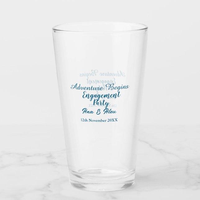 Verre que l'aventure commence nom de la fête de fiançail (Devant)