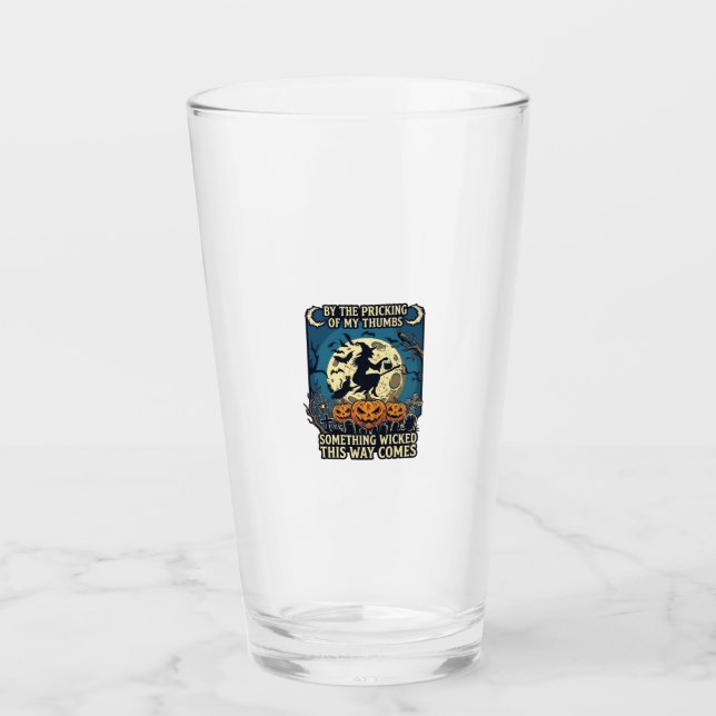 Verre Quelque chose de méchant arrive Sorcière Halloween (Devant)