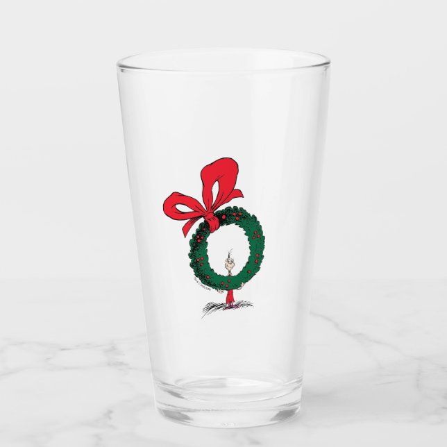 Verre Qui regarde à travers la couronne de Noël (Devant)
