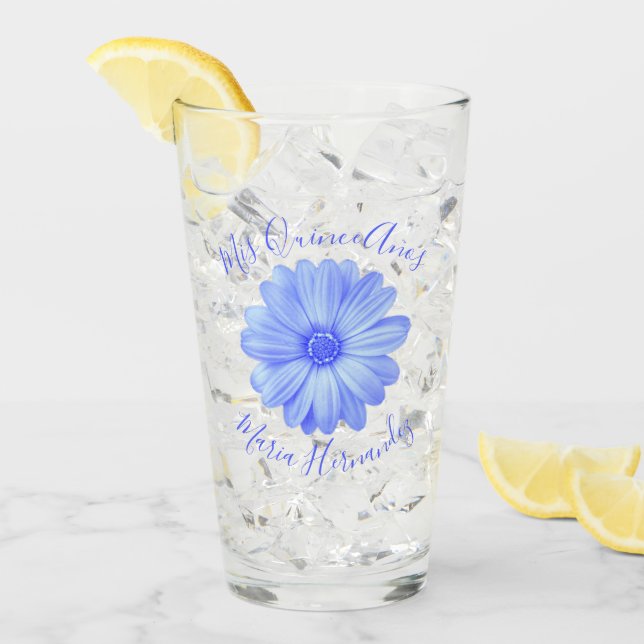 Verre Quinceañera bleu clair (Devant glace)
