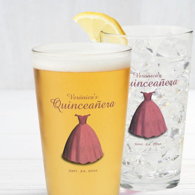 Verre Quinceañera fête robe rouge bière (Créateur téléchargé)