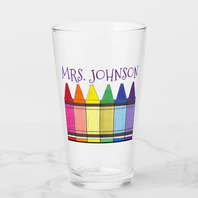 Verre Rainbow Crayons Art enseignant artiste école (Devant)