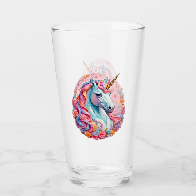 Verre Rainbow Unicorn rose (Devant)