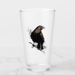 Verre Raven Bird Graphisme Art Faune Art Animal Art