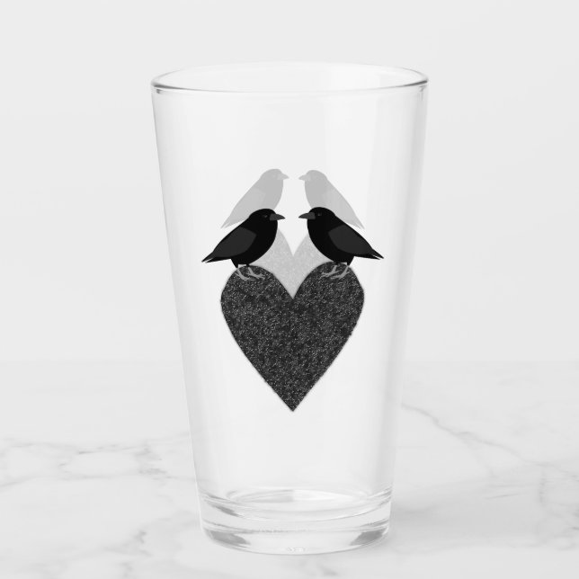 Verre Ravens gothiques et Coeur noir (Devant)