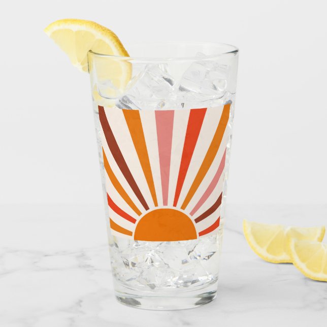 Verre Rayons Soleil Rétro Coucher Soleil Orange Jaune Ro (Devant glace)