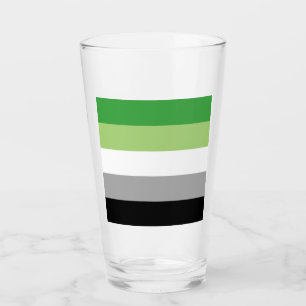 Verre Rayures de fierté aromantique