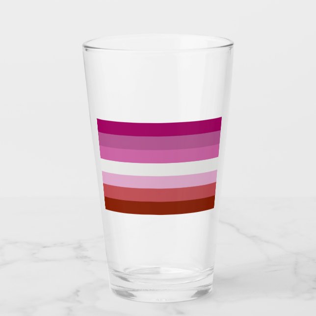 Verre Rayures du drapeau de fierté lesbienne (Devant)