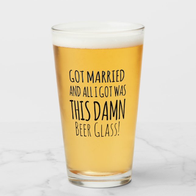 Verre Réception de mariage amusante Lunettes de bière pe (Devant (rempli))