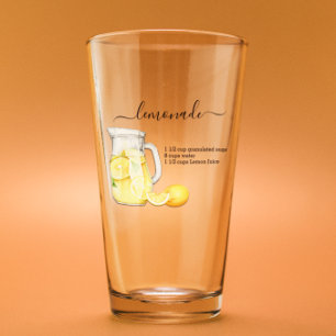 Verre Recette Lemonade Boire Aquarelle Lemons