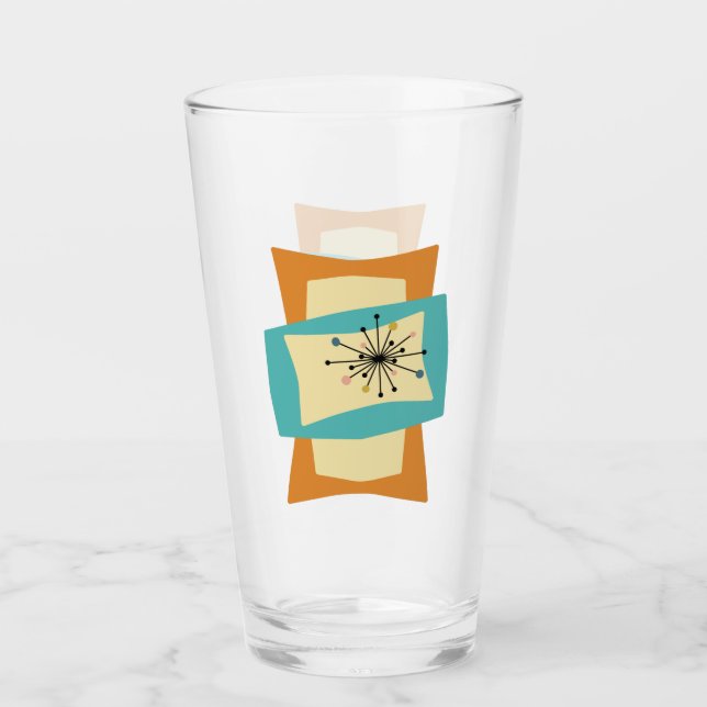 Verre Rectangles Abstraites Modernes du milieu du siècle (Devant)