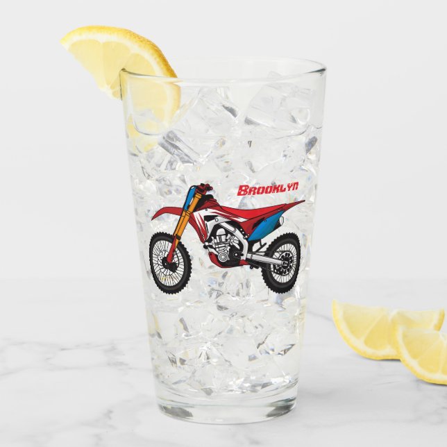 Verre Red dirt bike motorcycle (Devant glace)