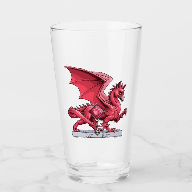 Verre Red Dragon : Ruby de pierre de naissance de juille (Devant)