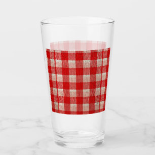 Verre Red En vichy À damiers Motif Burlap Look