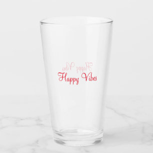 Verre Red happy vibes vacances simple minimum calligraph