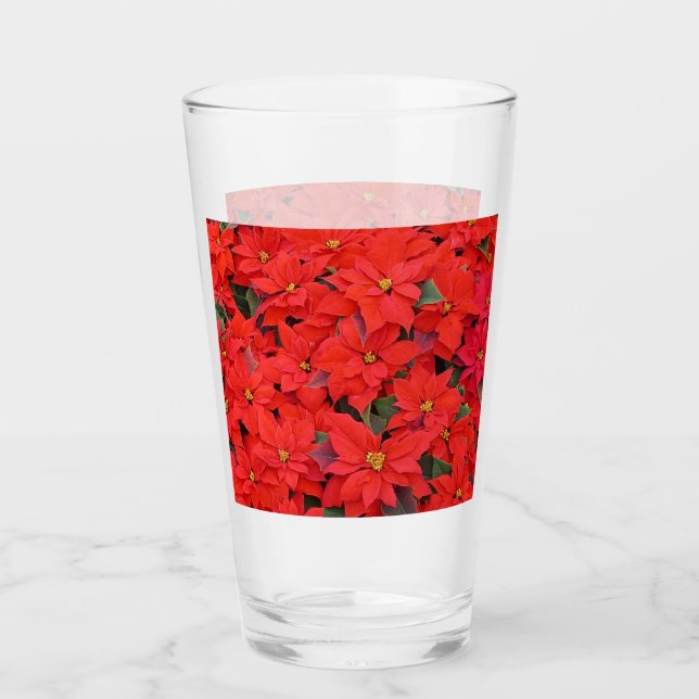 Verre Red Poinsettias I Christmas Holiday Floral Photo (Devant)