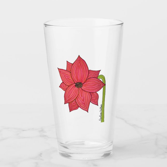 Verre Red Star Flower (Devant)