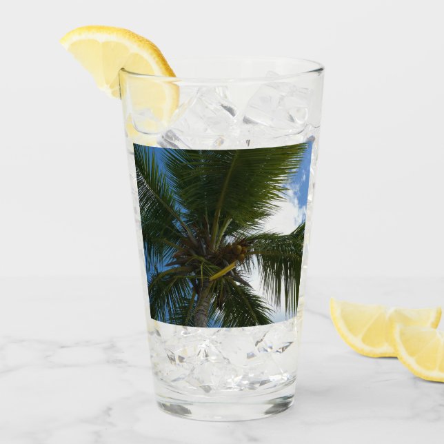 Verre Regard sur le palmier à coco Nature tropicale (Devant glace)