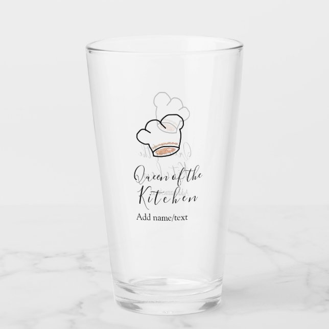 Verre reine de la cuisine chef cuisine ajouter nom couro (Devant)