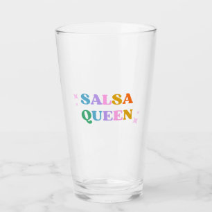 Verre reine de la salsa typographie colorée rétro modern