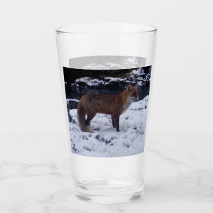 Verre Renard roux personnalisable dans la neige Art an