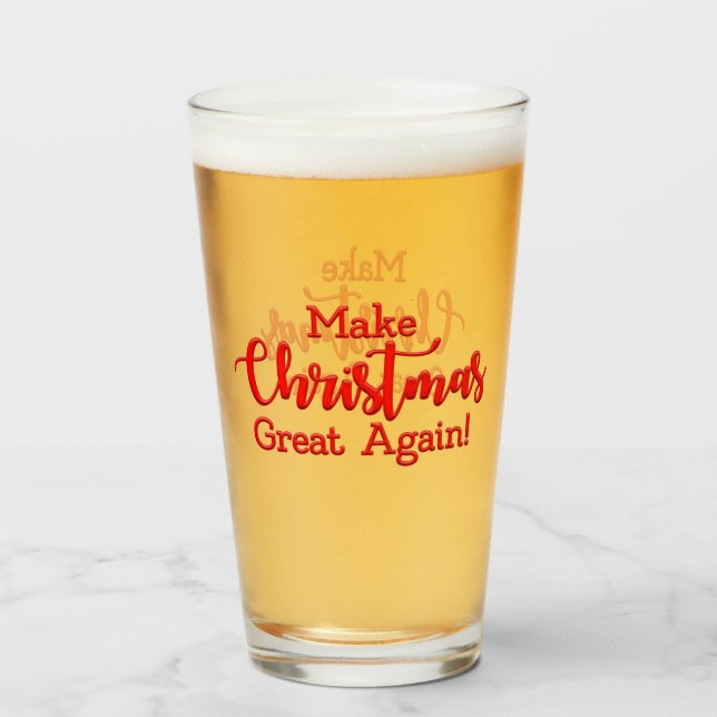 Verre Rendre Noël à la grandeur Trump MAGA cadeau amusan (Devant (rempli))