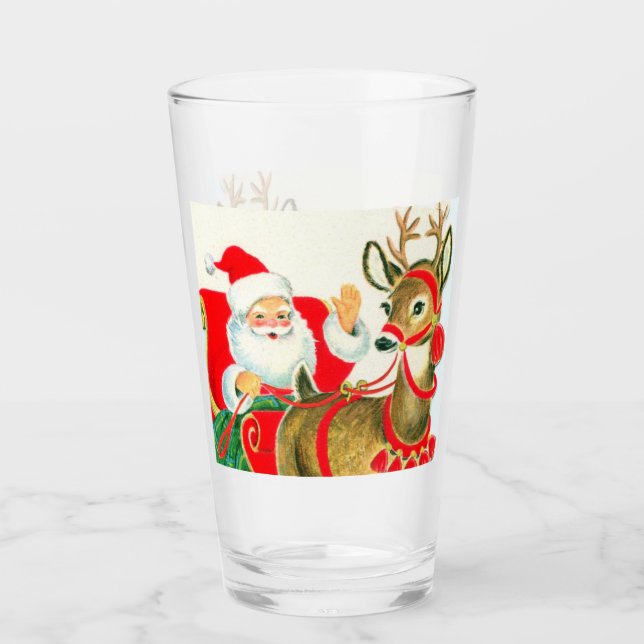 Verre rennes de Père Noël rétro (Devant)
