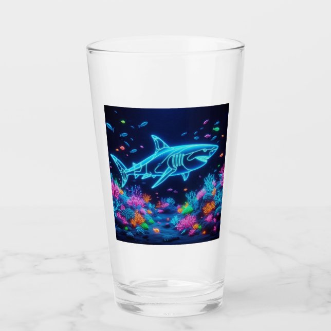 Verre Requin néon coloré (Devant)