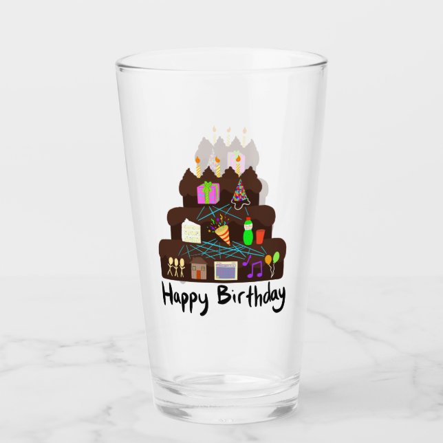 Verre Réseau neuronal d'anniversaire nerd (Devant)