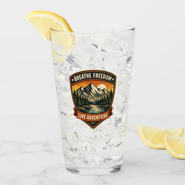 Verre Respirez la liberté, vivez l'aventure (Devant glace)