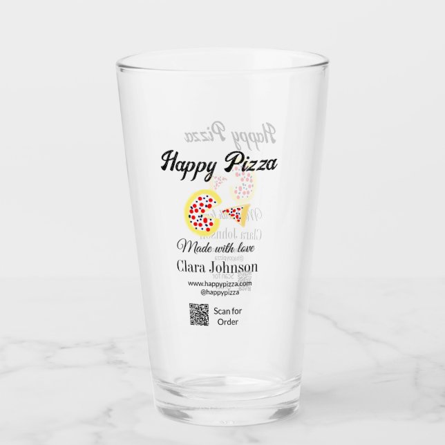 Verre Restaurant de pizza café pizzeria scannez le code  (Devant)