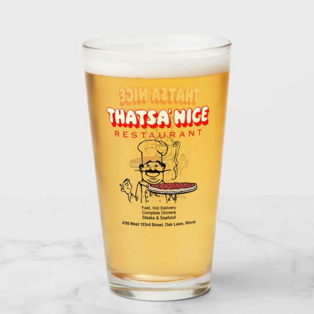 Verre Restaurant Thatsa' Nice, Pelouse de chêne, Illinoi (Devant (rempli))