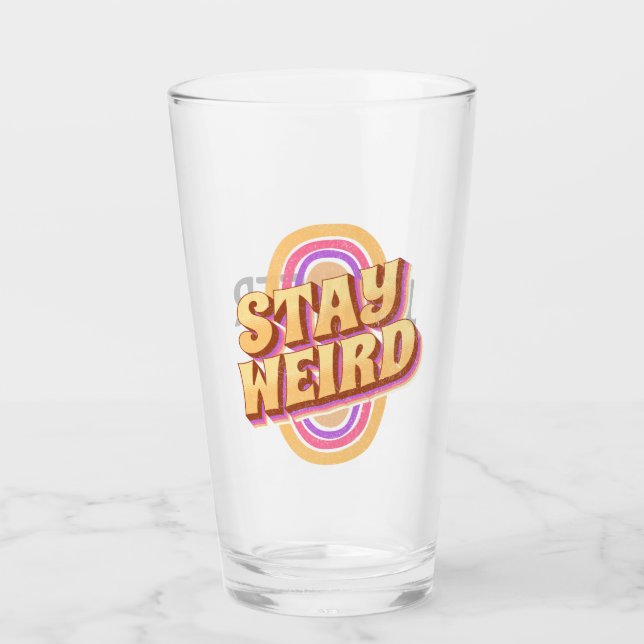 Verre Restez à la conception de texte rétro bizarre (Devant)