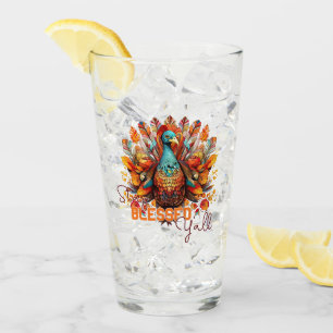 Verre Restez béni Y'all avec une Turquie colorée