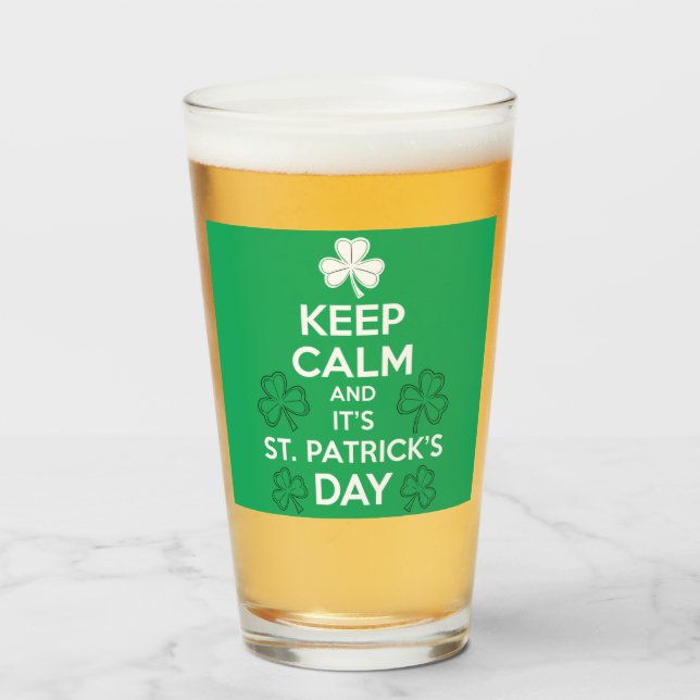 Verre Restez calme, c'est la Saint-Patrick irlandais  (Devant (rempli))