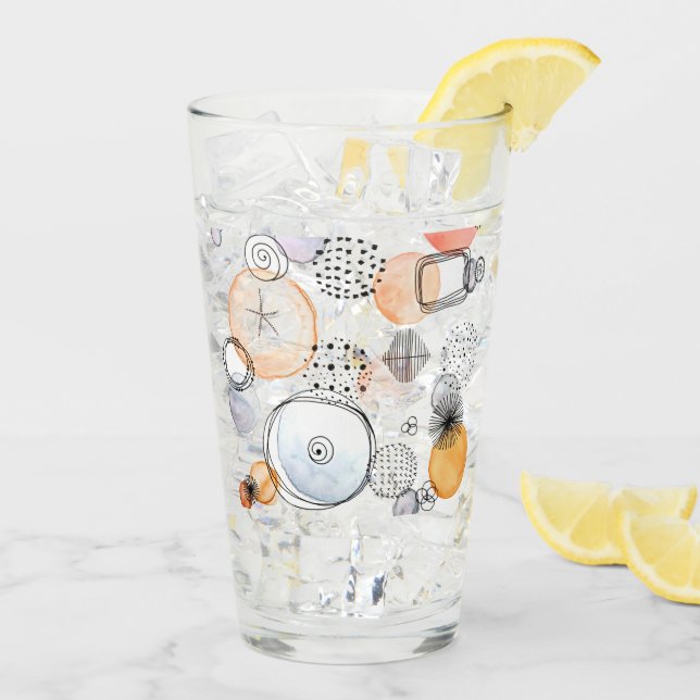 Verre Résumé moderne Joli Motif Doodle rose (Dos glace)